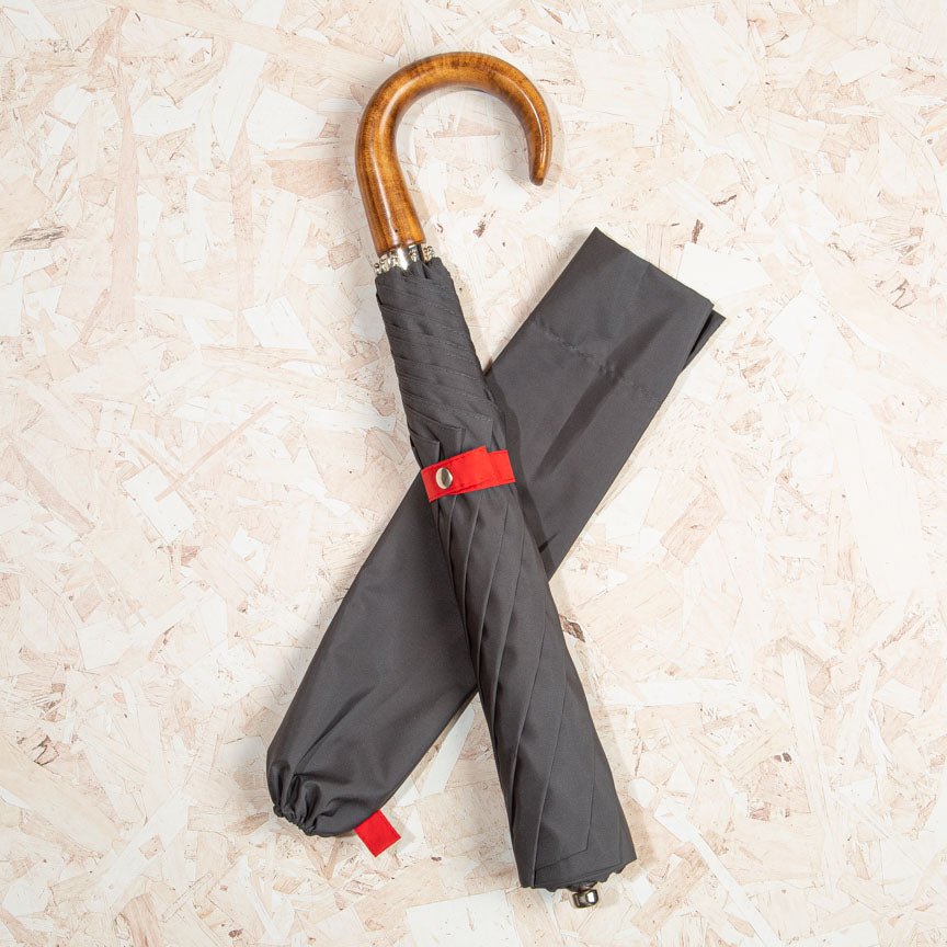 British Folding Umbrella - Charcoal Grey/Red - Heating & Plumbing London - British Umbrella