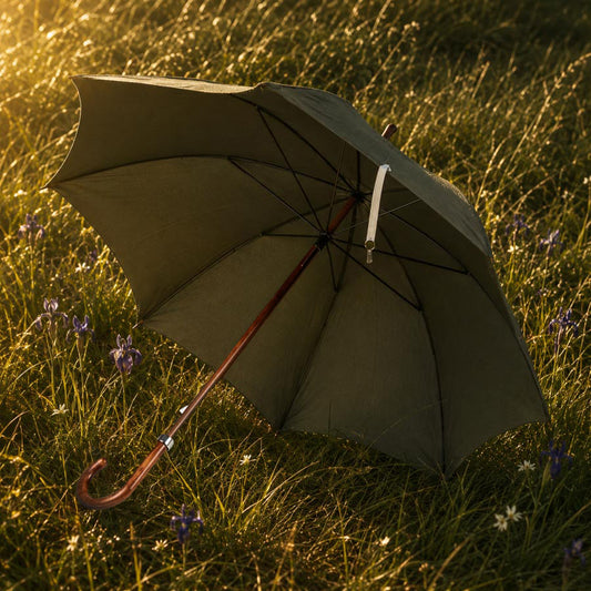 British Umbrella, Beech & Maple - Racing Green/Grey
