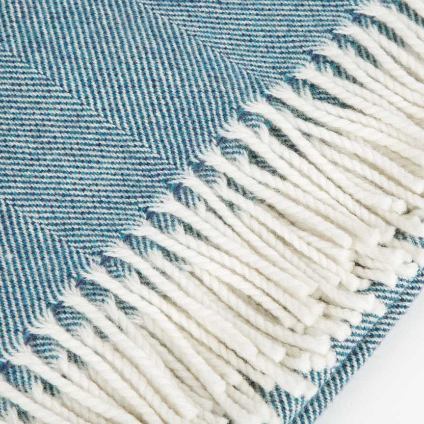 Daydreams - Merino Lambswool Throw - Sea Blue - Heating & Plumbing London - Throw