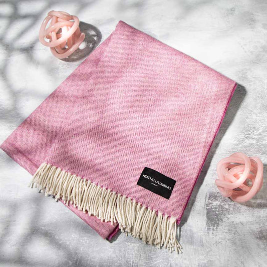 Daydreams - Merino Lambswool Throw - Soft Pink - Heating & Plumbing London - Throw