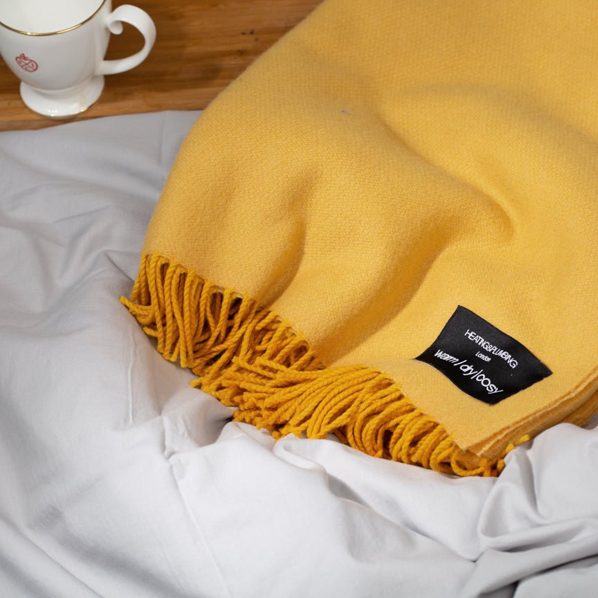 Daydreams - Merino Lambswool Throw - Sunflower Yellow - Heating & Plumbing London - Throw