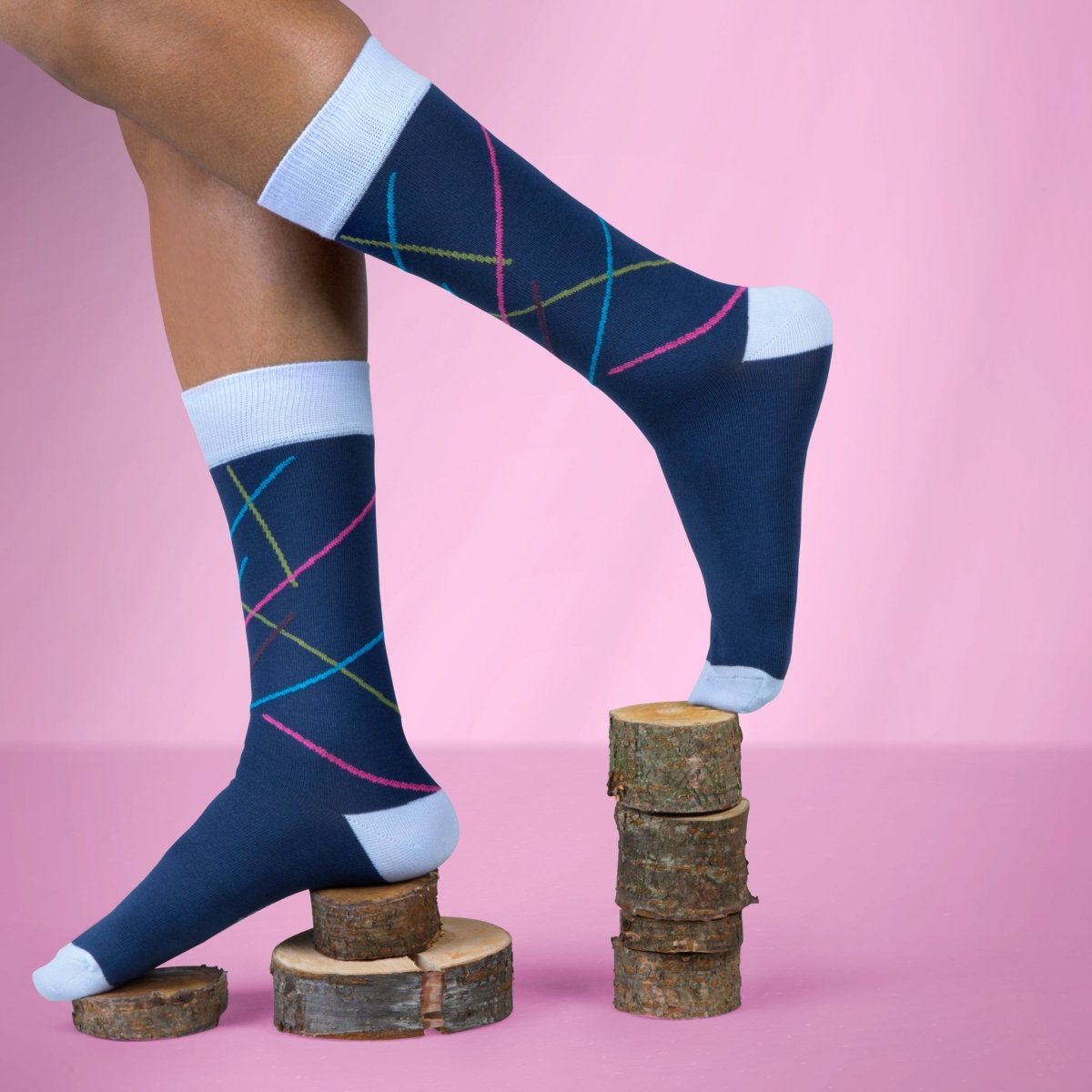 Eye Candy dress socks / Dark blue - Heating & Plumbing London - Dress Socks