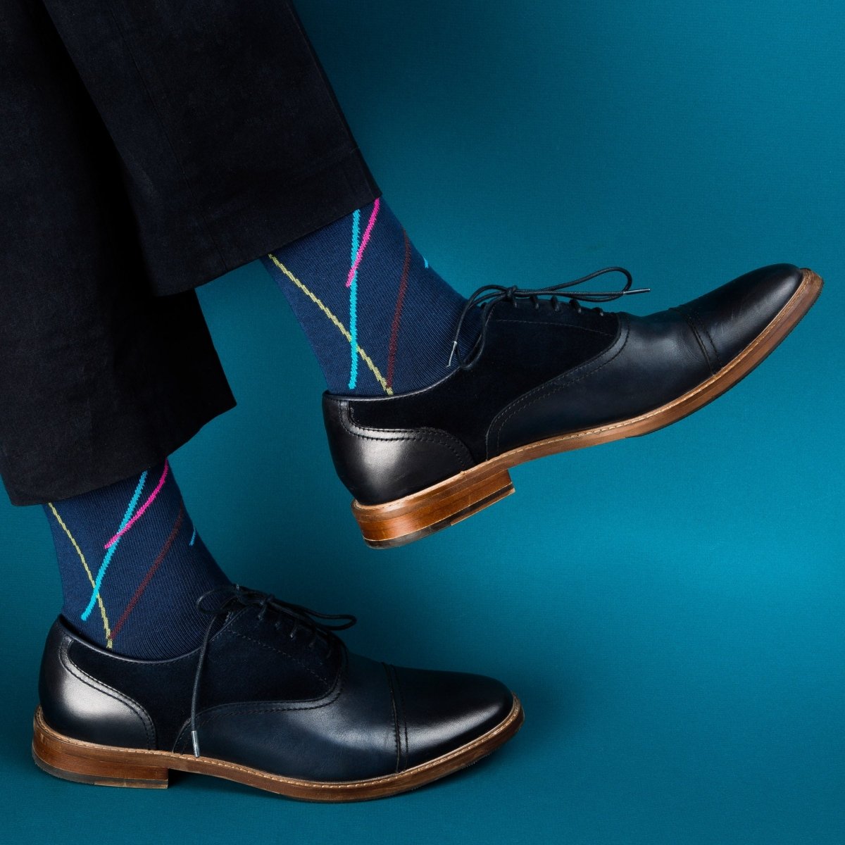 Eye Candy dress socks / Dark blue - Heating & Plumbing London - Dress Socks