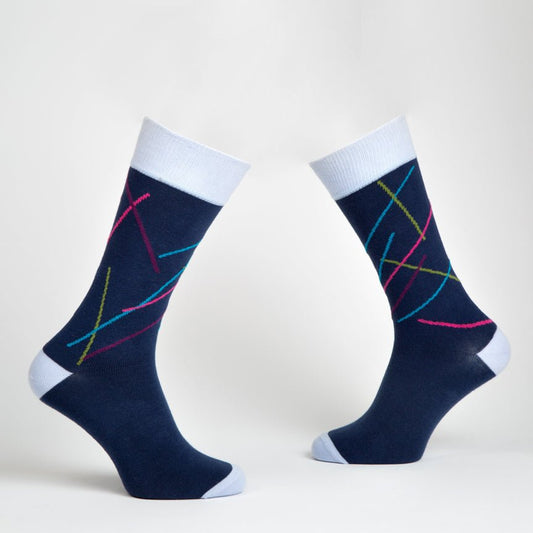 Eye Candy dress socks / Dark blue - Heating & Plumbing London - Dress Socks