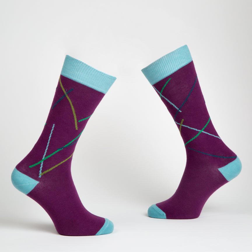 Eye Candy dress socks / Purple - Heating & Plumbing London - Dress Socks