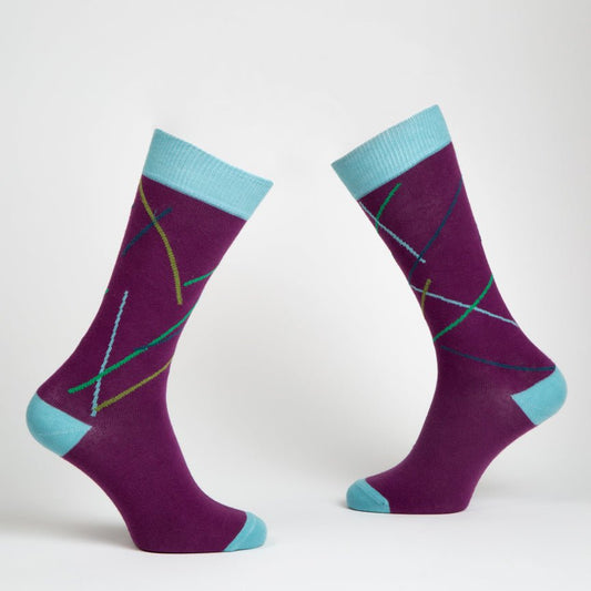 Eye Candy dress socks / Purple - Heating & Plumbing London - Dress Socks