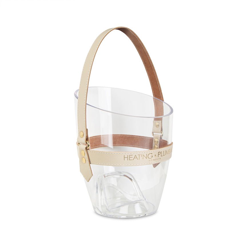 "Happy Go Sparkly" Champagne Bucket - Cream Leather Strap - Heating & Plumbing London - 