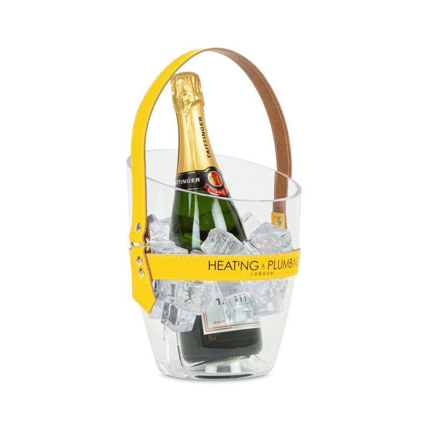 "Happy Go Sparkly" Champagne Bucket - Yellow Leather Strap - Heating & Plumbing London - 