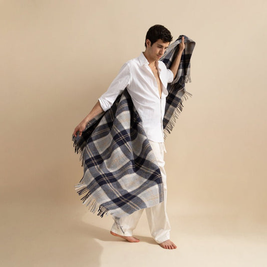 Highland Dreams - Recycled Wool Blanket - Bannockbane Silver Tartan - Heating & Plumbing London - Throw