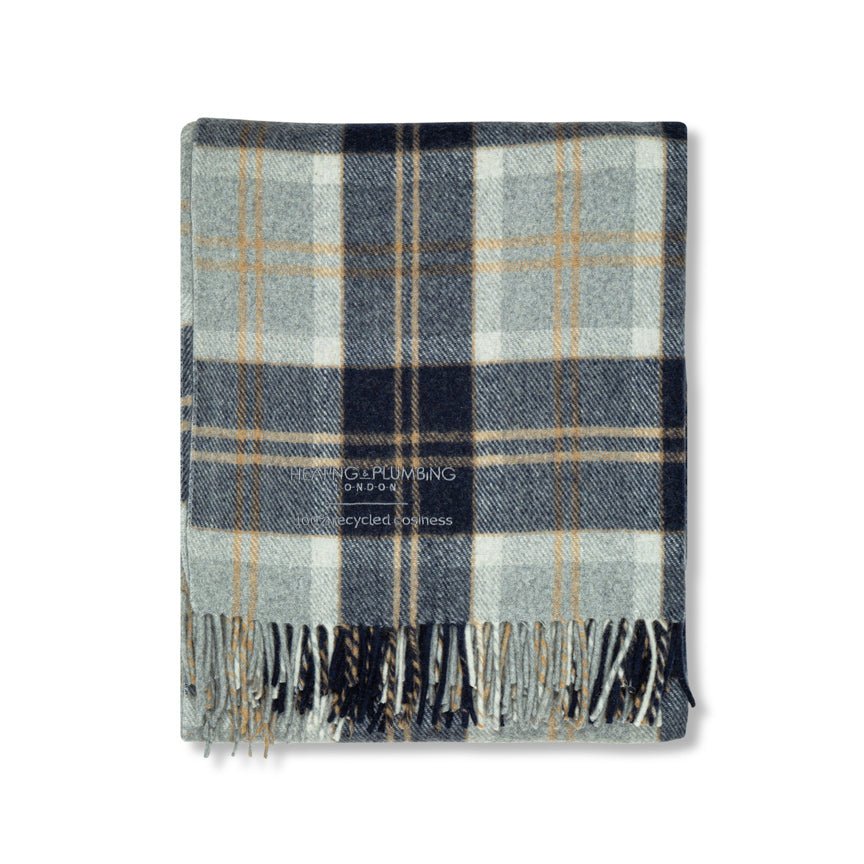 Highland Dreams - Recycled Wool Blanket - Bannockbane Silver Tartan - Heating & Plumbing London - Throw