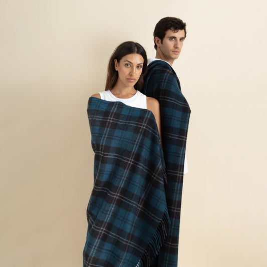 Highland Dreams - Recycled Wool Blanket - Ramsay Blue Tartan - Heating & Plumbing London - Throw