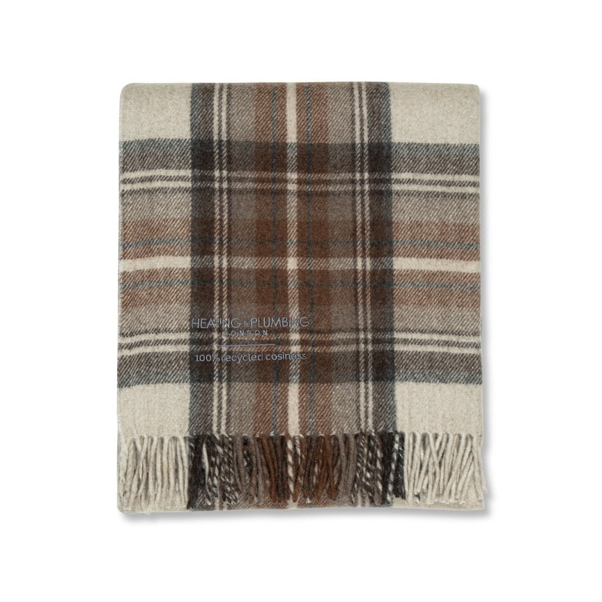 Highland Dreams - Recycled Wool Blanket - Stewart Natural Dress Tartan - Heating & Plumbing London - Throw