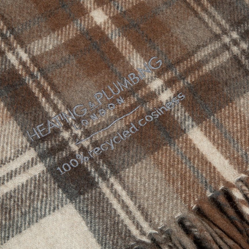 Highland Dreams - Recycled Wool Blanket - Stewart Natural Dress Tartan - Heating & Plumbing London - Throw