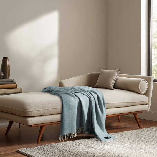 Daydreams - Merino Lambswool Throw - Light Blue 864