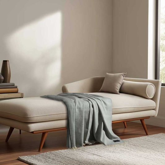 Daydreams - Merino Lambswool Throw - Soft Grey 864