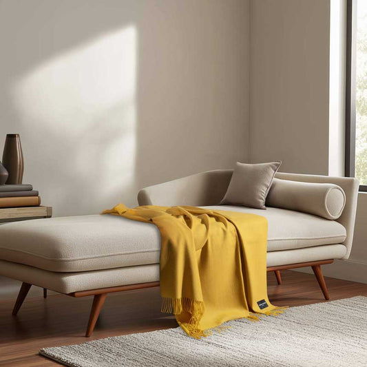 Daydreams - Merino Lambswool Throw - Sunflower Yellow 864