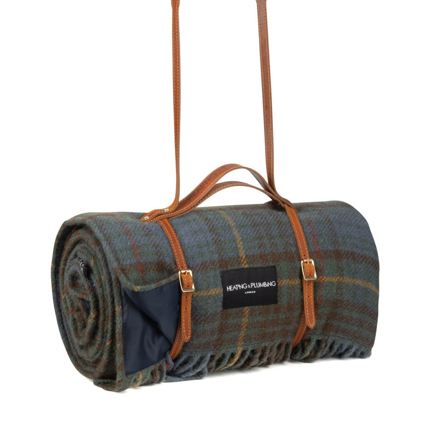 Pure new wool picnic blanket -  Classic Hunting Lodge