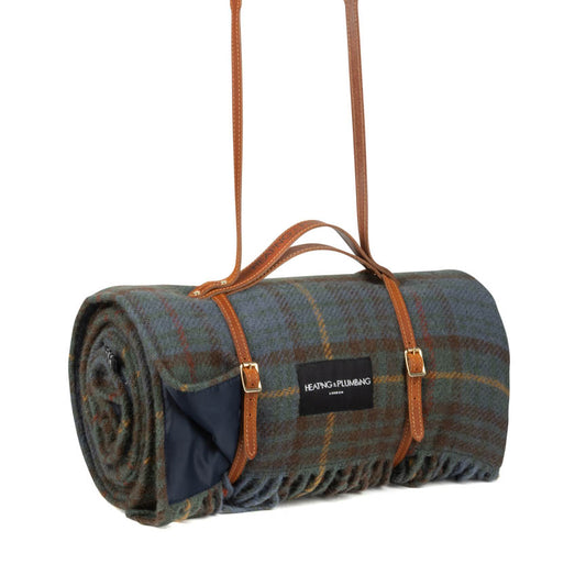 Pure new wool picnic blanket -  Classic Hunting Lodge