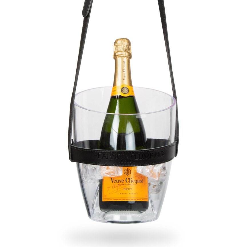 "Keep Your Cool" Champagne Bucket - Black Leather strap - Heating & Plumbing London - 