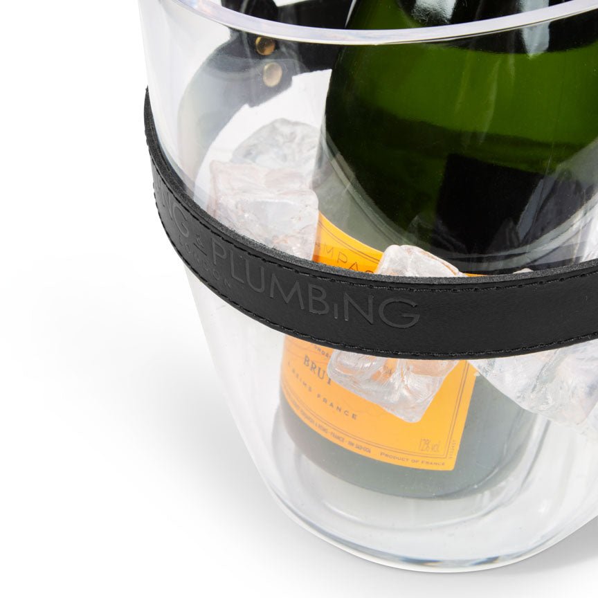 "Keep Your Cool" Champagne Bucket - Black Leather strap - Heating & Plumbing London - 