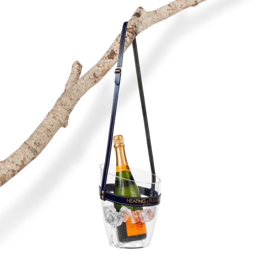 "Keep Your Cool" Champagne Bucket - Navy Blue Leather strap - Heating & Plumbing London - 