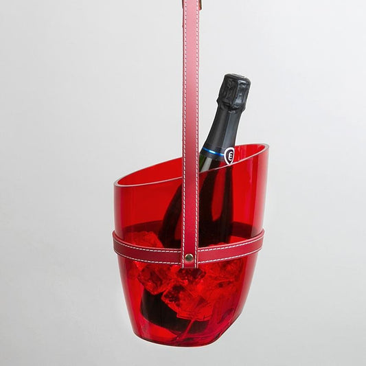 "Keep Your Cool" Champagne Bucket - Transparent Red - Heating & Plumbing London -  864