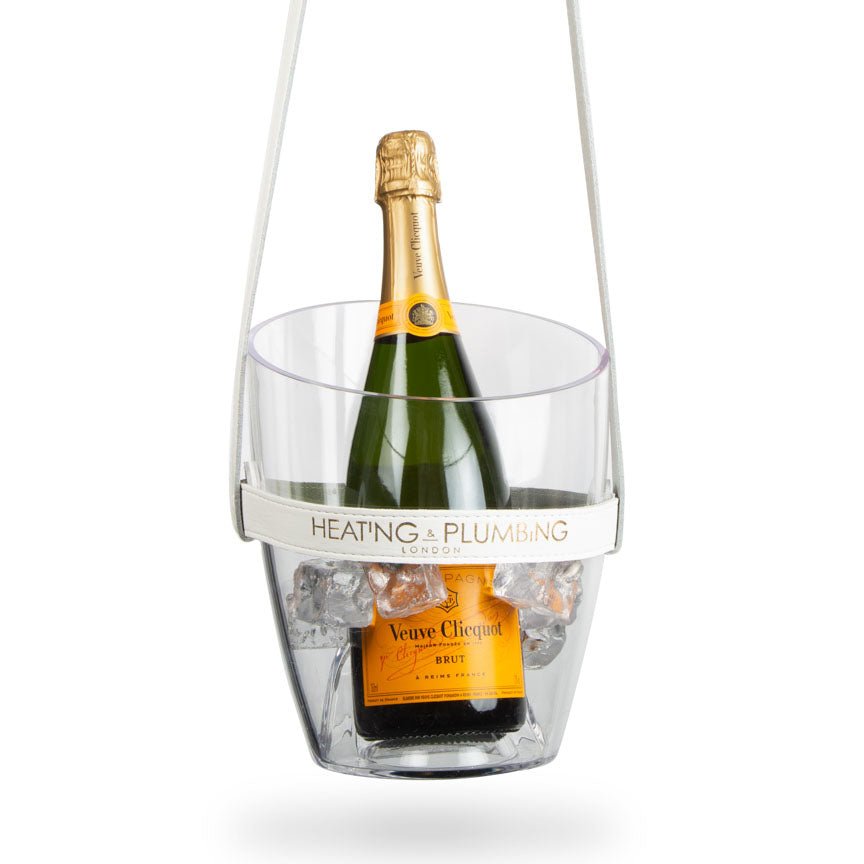 "Keep Your Cool" Champagne Bucket - White Leather strap - Heating & Plumbing London - 