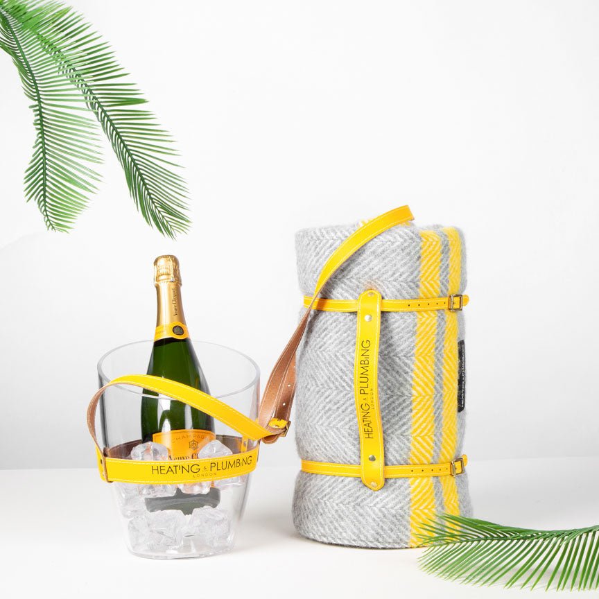 "Keep Your Cool" Champagne Bucket - Yellow Leather Strap - Heating & Plumbing London - 