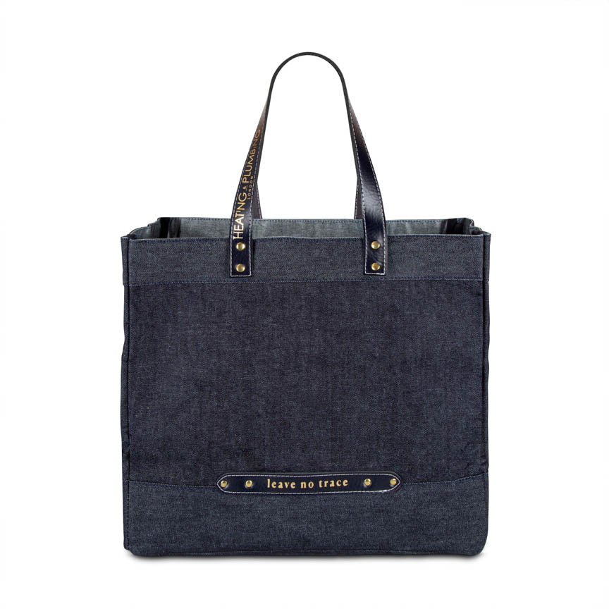 "Leave No Trace" tote bag - Navy Blue - Heating & Plumbing London - 