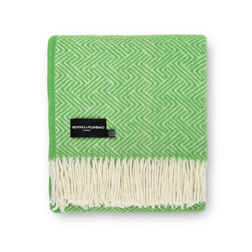 Lollypop - Pure New Wool Blanket - Green - Heating & Plumbing London - Throw