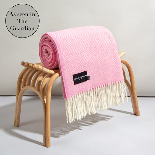 Lollypop - Pure New Wool Blanket - Pink - Heating & Plumbing London - Throw