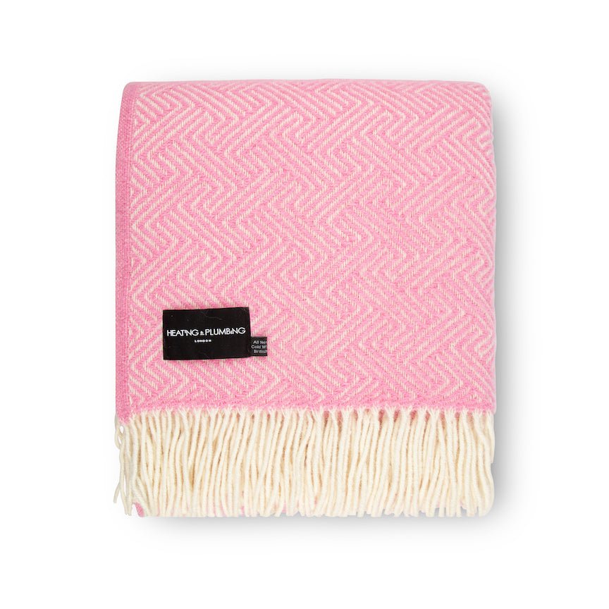 Lollypop - Pure New Wool Blanket - Pink - Heating & Plumbing London - Throw