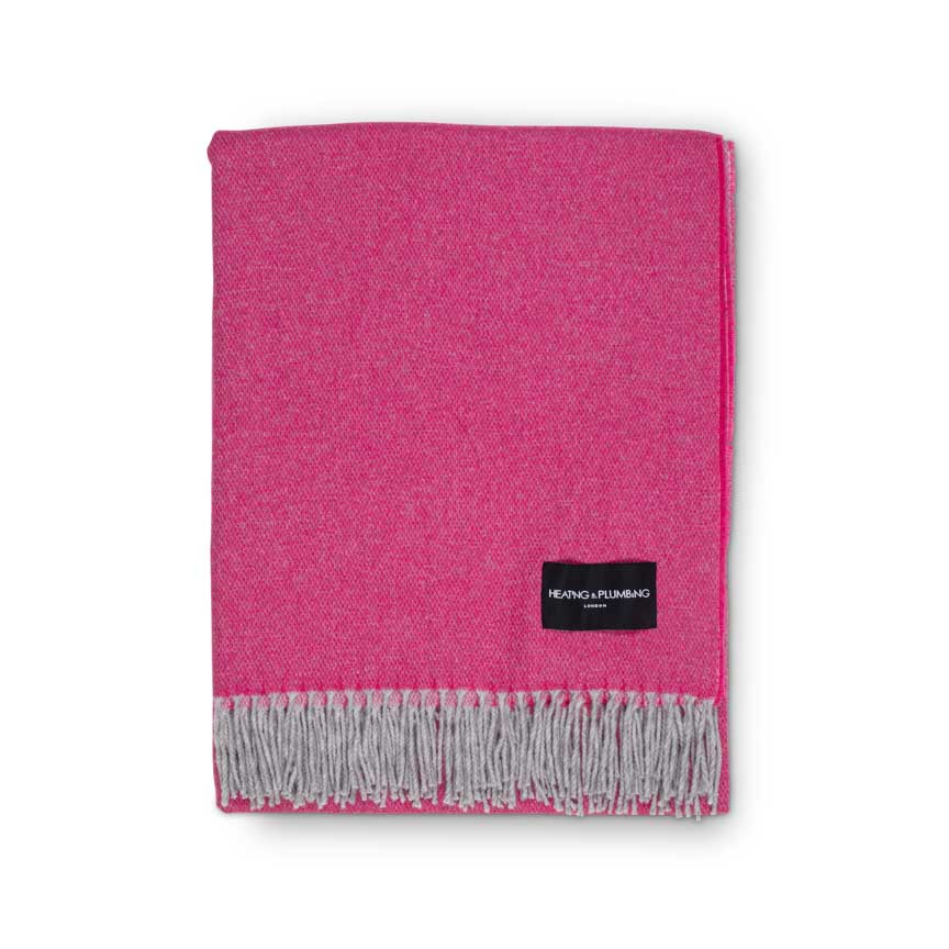 Love Stories - 100% Cashmere Blanket - Cerise - Heating & Plumbing London - Throw