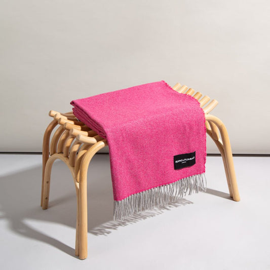 Love Stories - 100% Cashmere Blanket - Cerise - Heating & Plumbing London - Throw 864