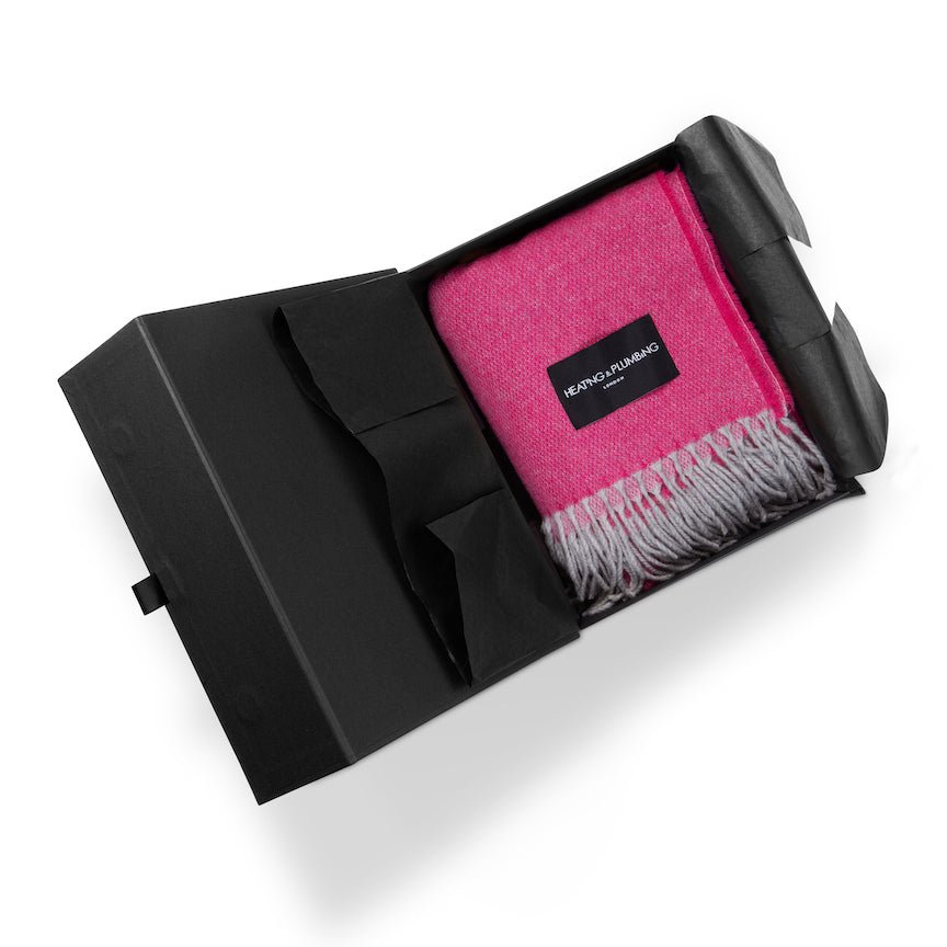 Love Stories - 100% Cashmere Blanket - Cerise - Heating & Plumbing London - Throw