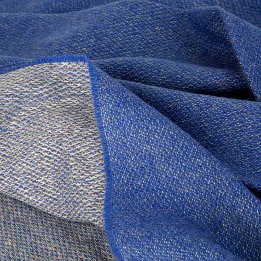 Love Stories - 100% Cashmere Blanket - Cobalt Blue & French Grey Reversible - Heating & Plumbing London - Throw