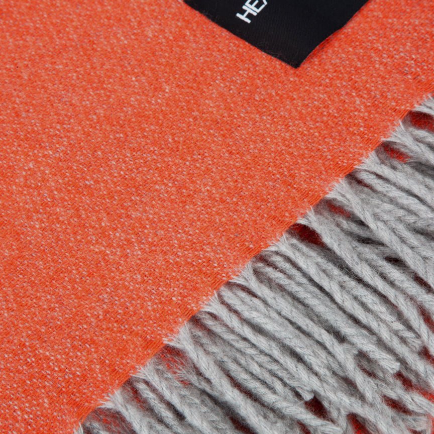 Love Stories - 100% Cashmere Blanket - Tangerine - Heating & Plumbing London - Throw