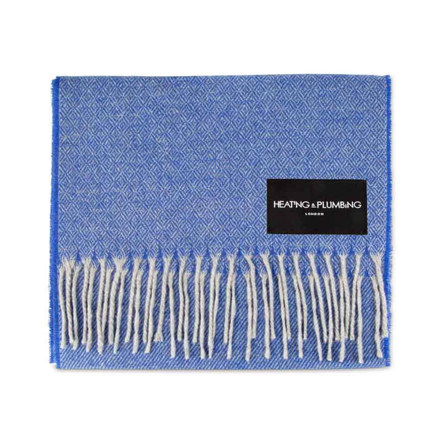 Love Stories - 100% Cashmere Scarf - Cobalt Blue - Heating & Plumbing London - 