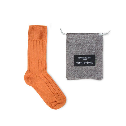 Luxury lounge socks in alpaca - Orange - Heating & Plumbing London - Alpaca Bed Socks