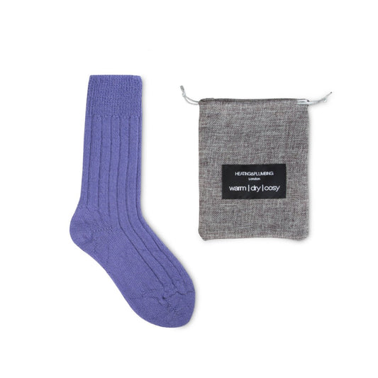 Luxury lounge socks in British alpaca - Lilac - Heating & Plumbing London - Alpaca Bed Socks