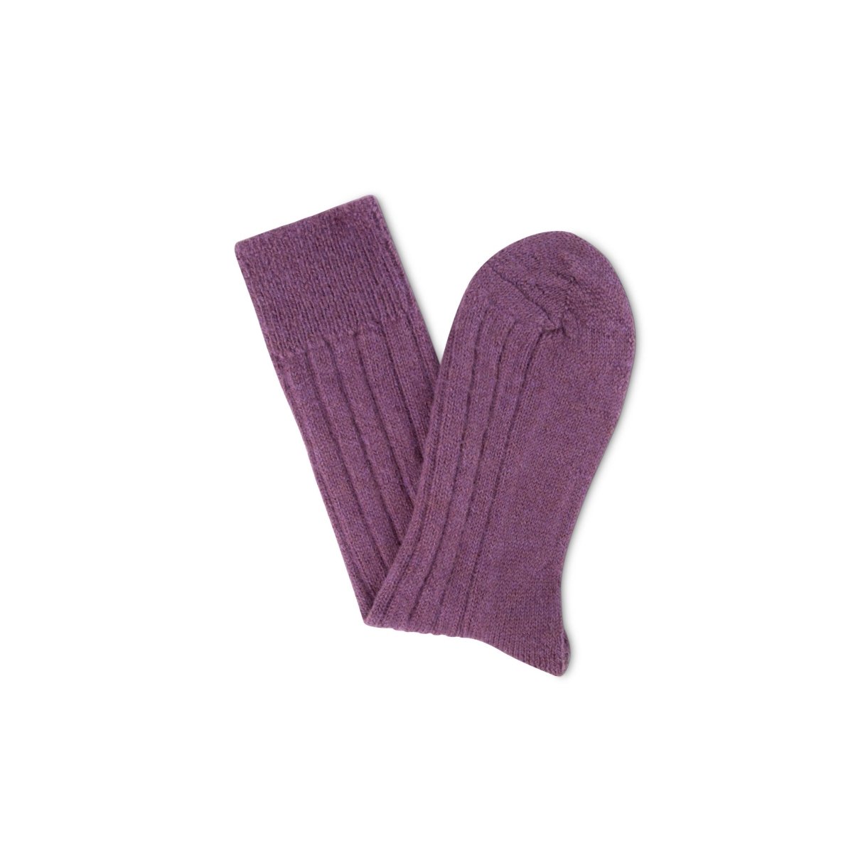 Luxury lounge socks in British alpaca - Plum - Heating & Plumbing London - Alpaca Bed Socks