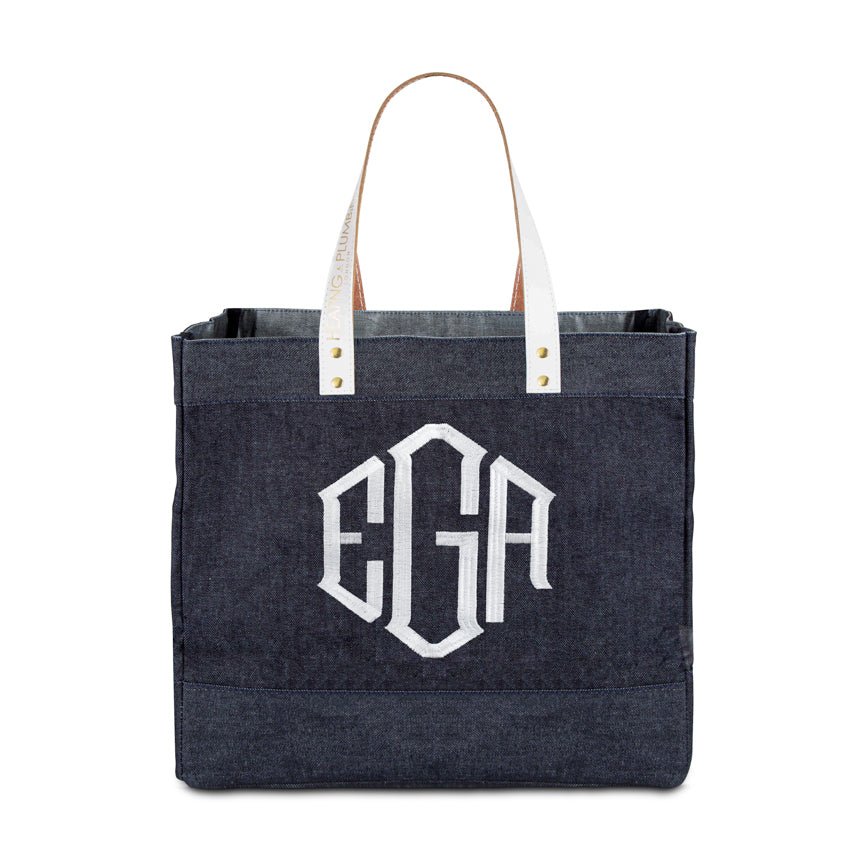 Personalised Initial Denim Tote Bag - Heating & Plumbing London - 