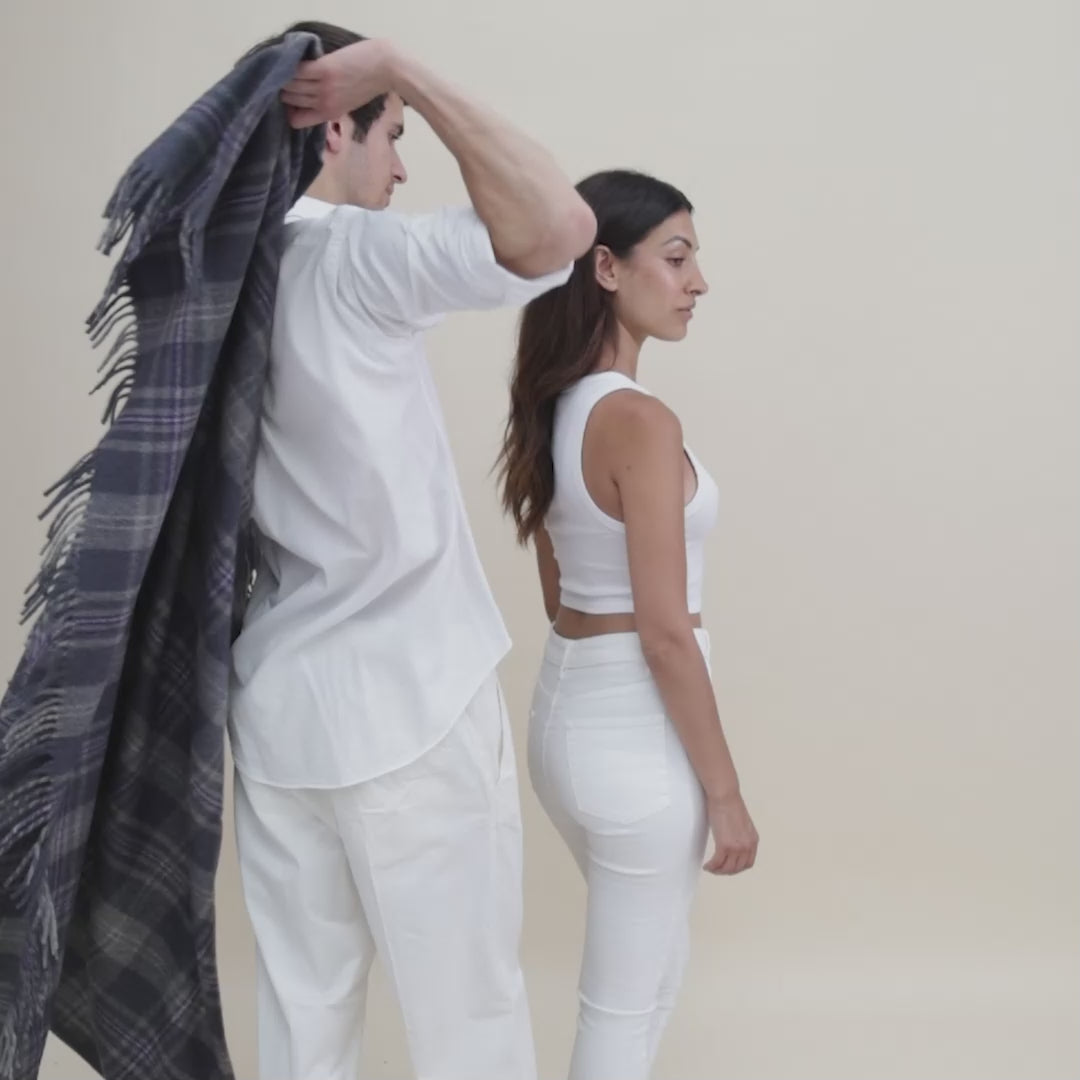 Highland Dreams - Recycled Wool Blanket - Persevere Flint Grey Tartan