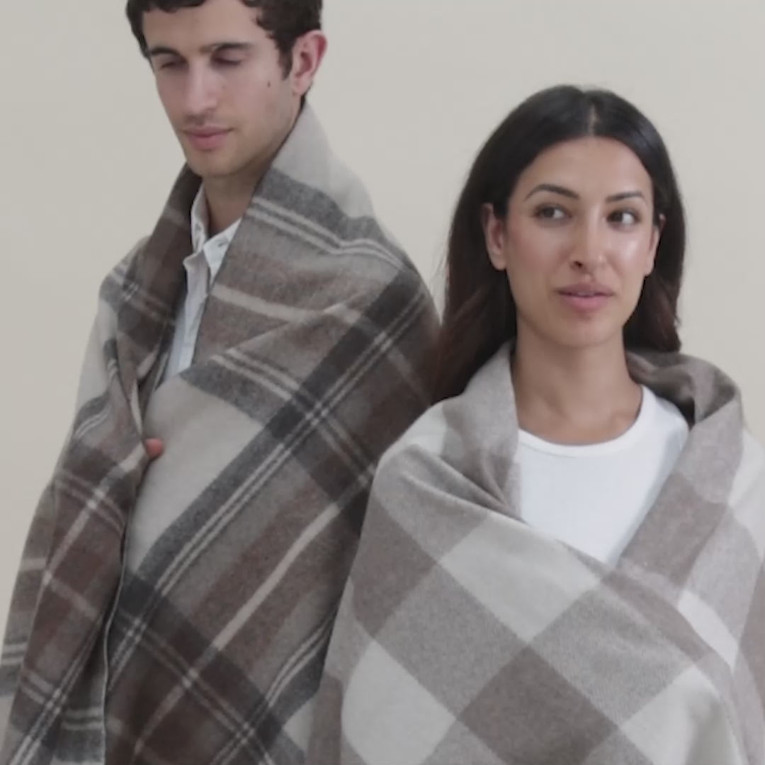 Highland Dreams - Recycled Wool Blanket - Stewart Natural Dress Tartan