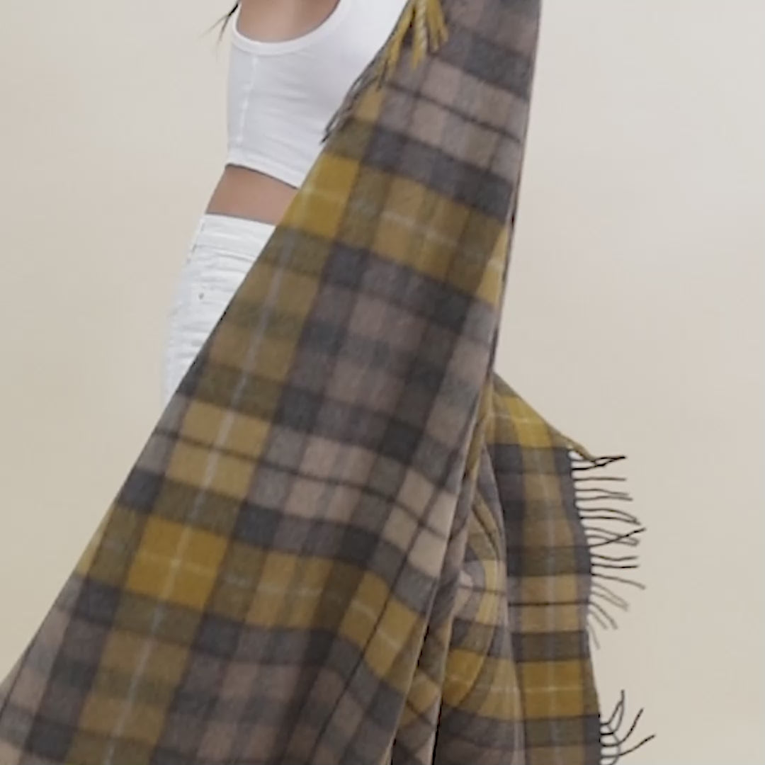 Highland Dreams - Recycled Wool Blanket - Buchanan Natural Tartan