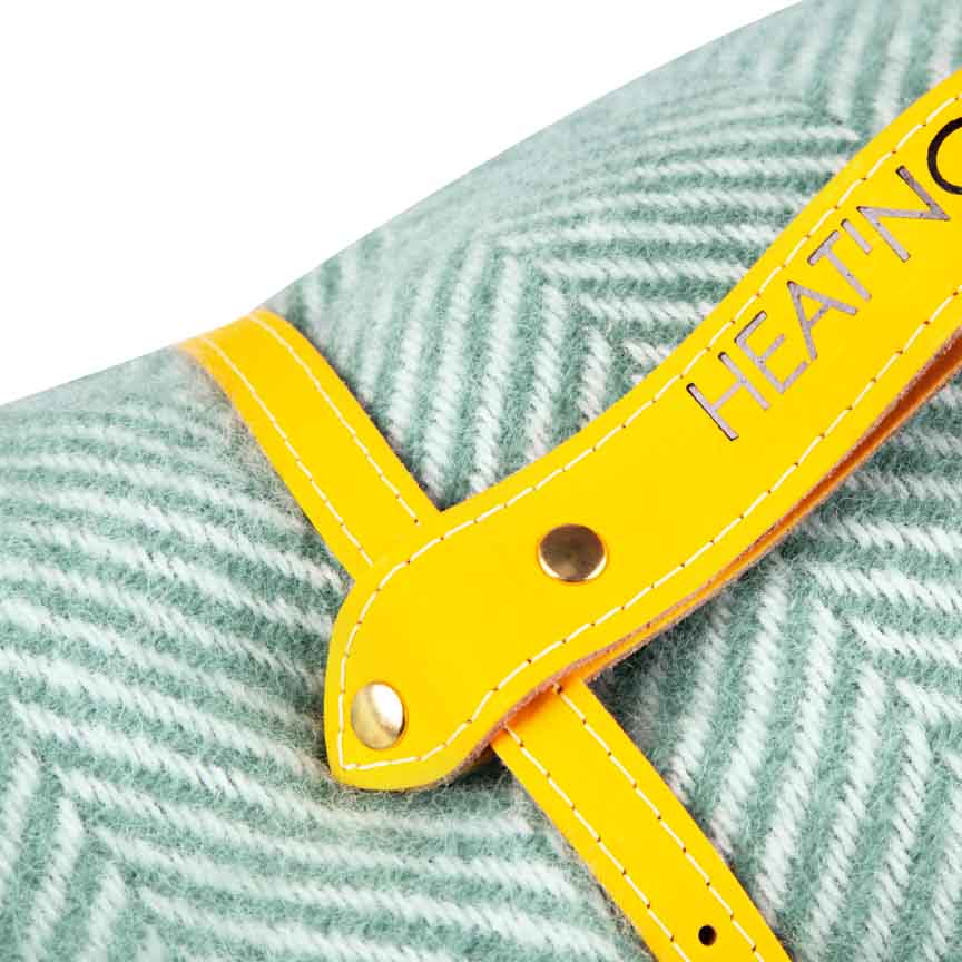 Pure new wool picnic blanket - Mint Green & Yellow - Heating & Plumbing London - Picnic Blanket