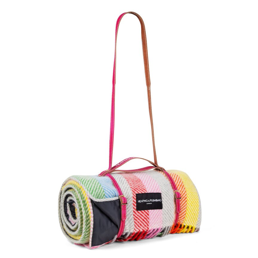 Pure new wool picnic blanket - Rainbow - Heating & Plumbing London - Picnic Blanket