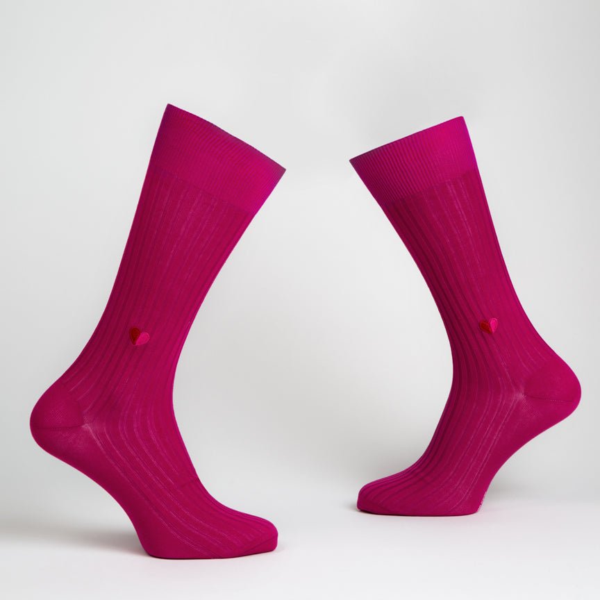 Secret Love Dress Socks - Fuchsia - Heating & Plumbing London - Dress Socks