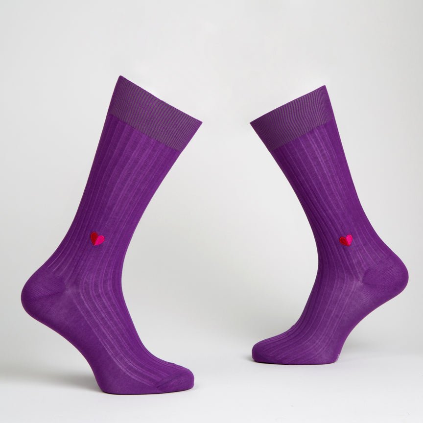 Secret Love Dress Socks - Purple - Heating & Plumbing London - Dress Socks