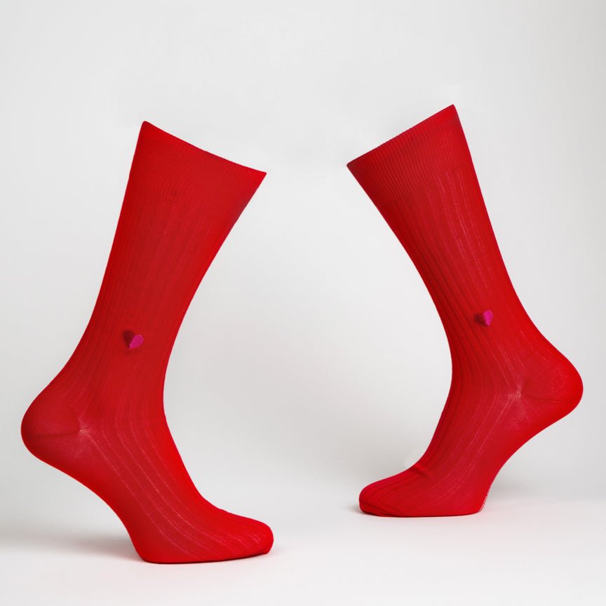 Secret Love Dress Socks - Red - Heating & Plumbing London - Dress Socks